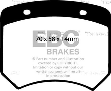 Тормозные колодки EBC Brakes передние для Morgan Aero 8 2000-2010. Артикул DP4102R