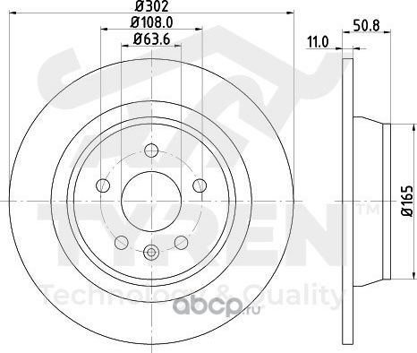 Тормозной диск (Tyren). Артикул TYR1012751