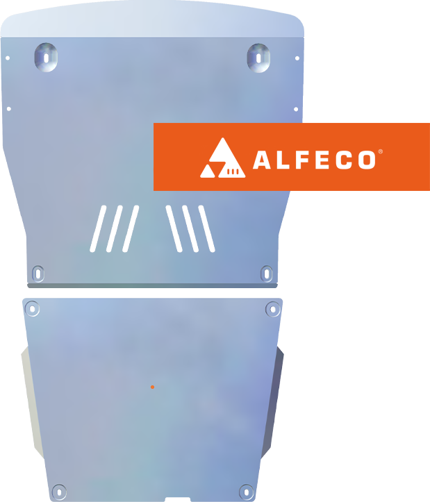 Защита алюминиевая Alfeco для картера и КПП (2 части) Audi A8 D2 1999-2002. Артикул ALF.30.36 AL4