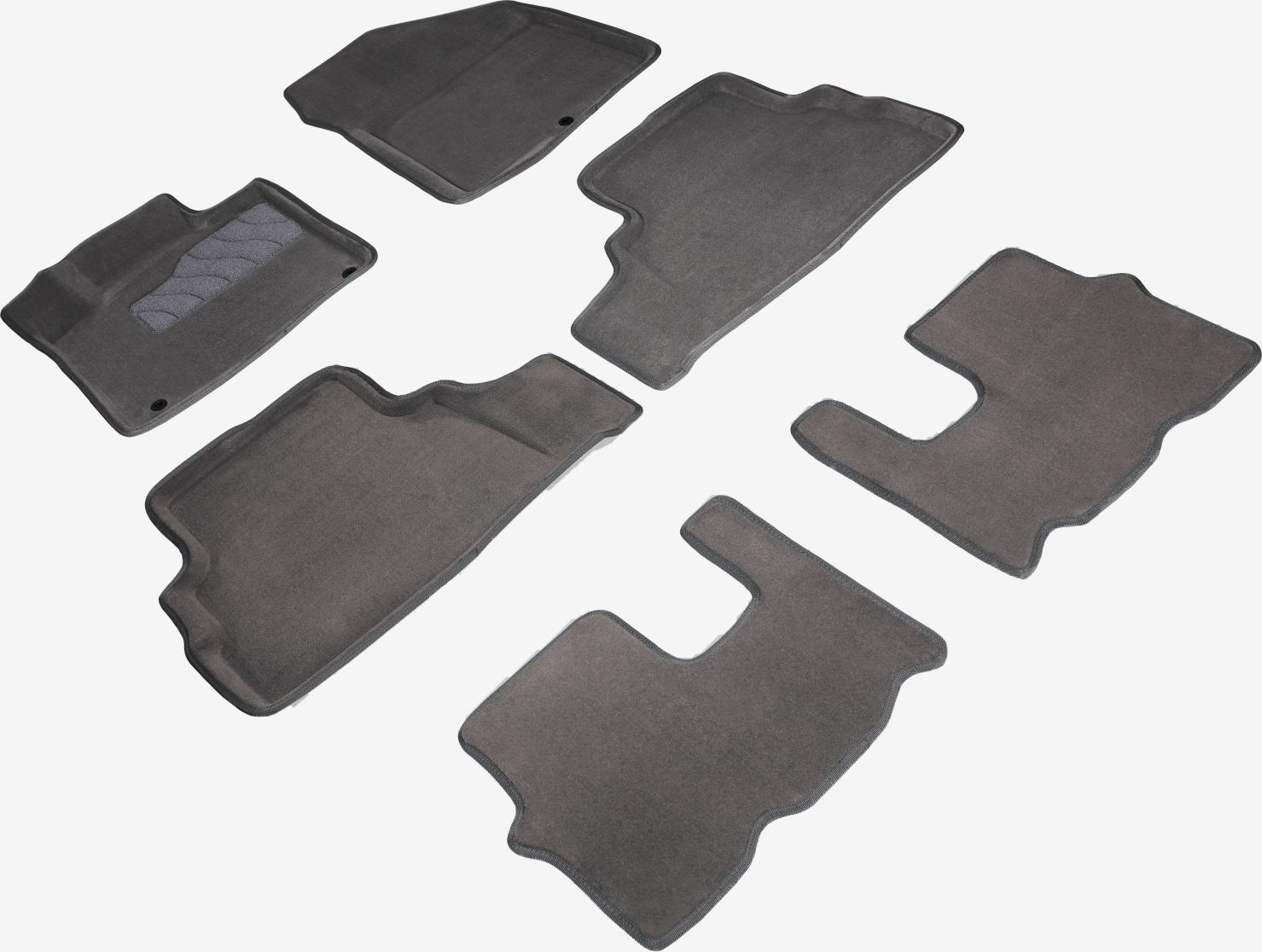 Коврики Seintex 3D ворсовые для салона Hyundai Santa Fe IV 2018-2020 СЕРЫЕ. Артикул 93916