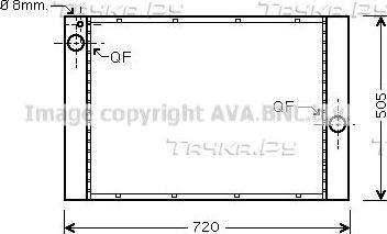 Радиатор охлаждения двигателя AVA. Артикул BW2372