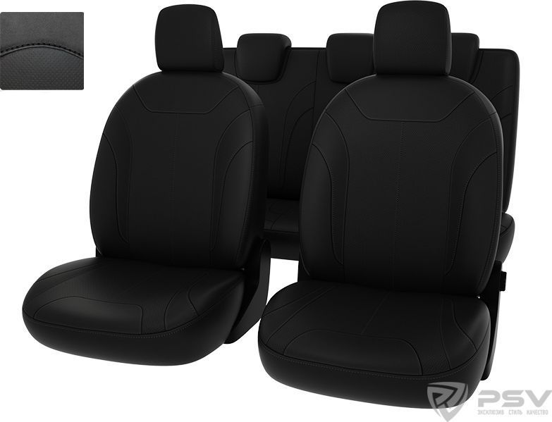 Чехлы PSV Оригинал на сидения для Lada Xray 2015-2026, цвет Черный/отстрочка черная. Артикул 126720