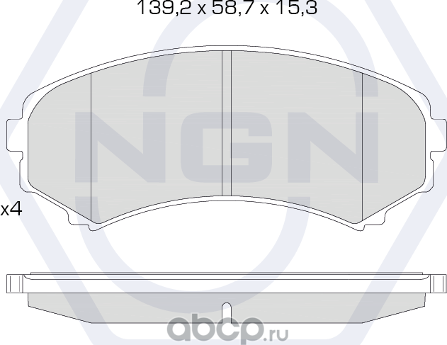 Колодки тормозные керамические, передние (NGN). Артикул 3501254