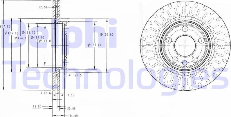 Тормозной диск Delphi. Артикул BG3222