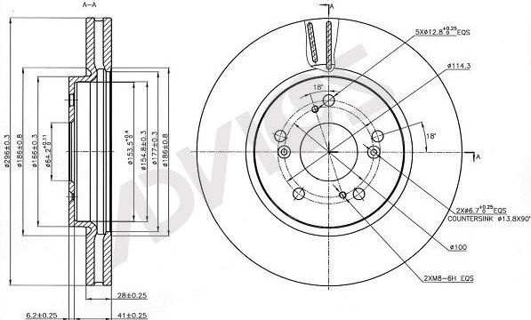 Тормозной диск Advics. Артикул C6F129B