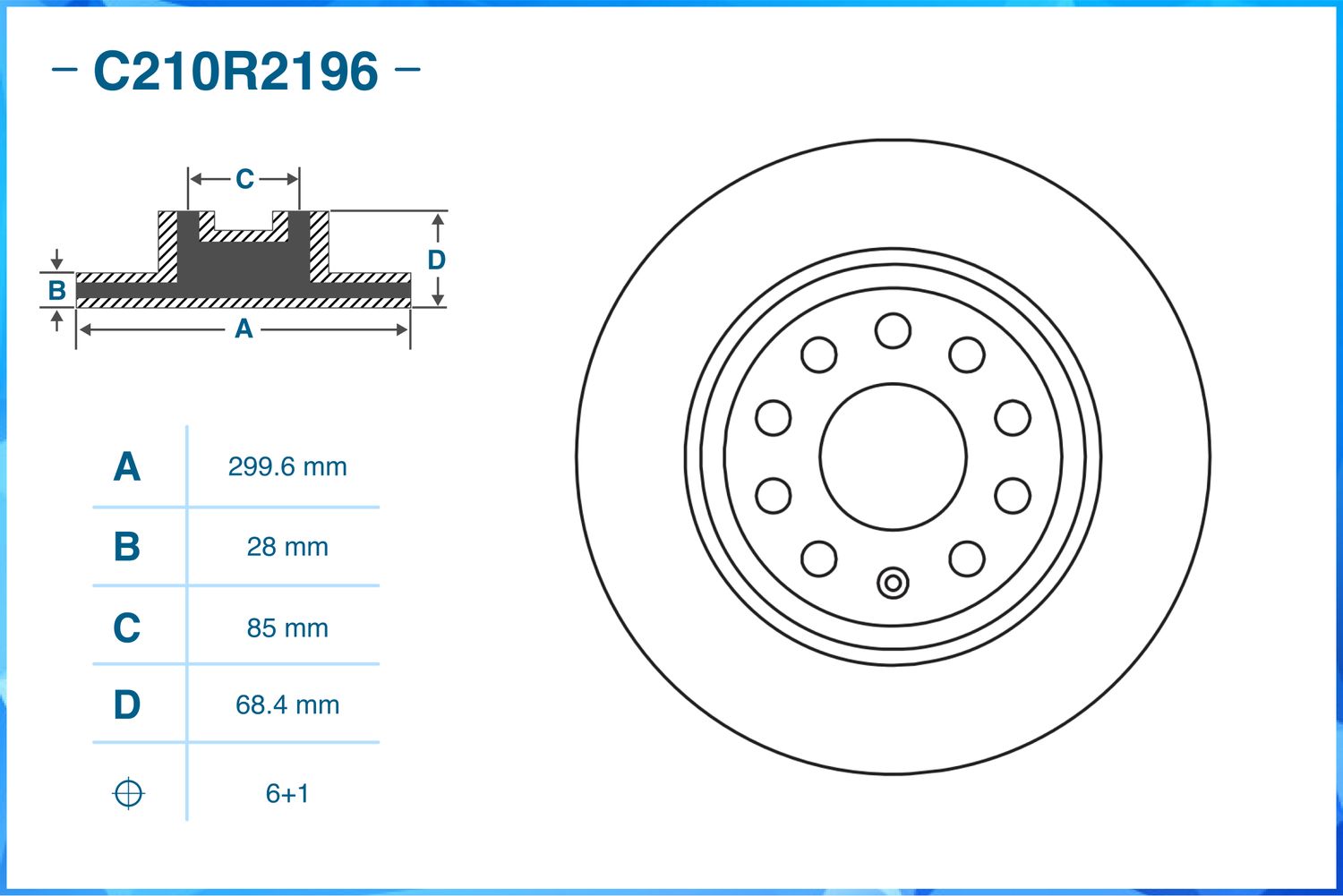 Диск тормозной передний (Cworks). Артикул C210R2196
