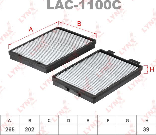 Салонный фильтр LYNXauto. Артикул LAC-1100C