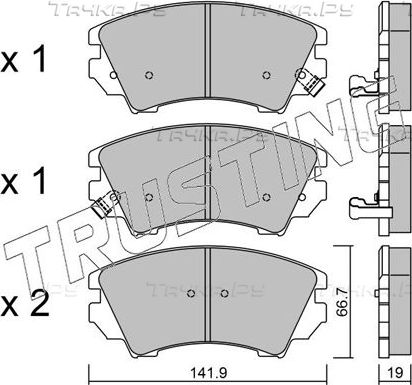 Тормозные колодки Trusting передние для Chevrolet Malibu VIII 2012-2016. Артикул 859.0