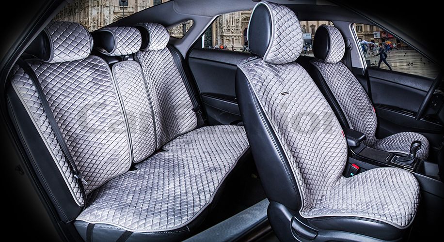 Накидки универсальные CarFashion City Plus для авто, цвет Темно-серый/Темно-серый. Артикул 22476