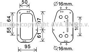 Радиатор масляный (маслоохладитель) для двигателя AVA для Alfa Romeo 159 2005-2011. Артикул OL3684