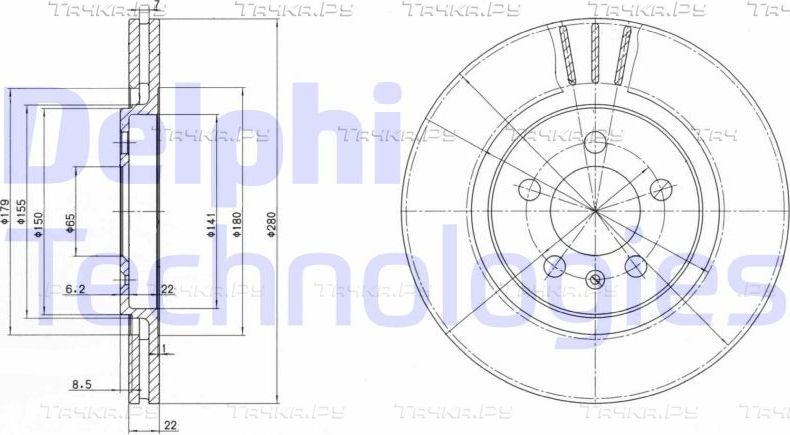 Тормозной диск Delphi. Артикул BG2713