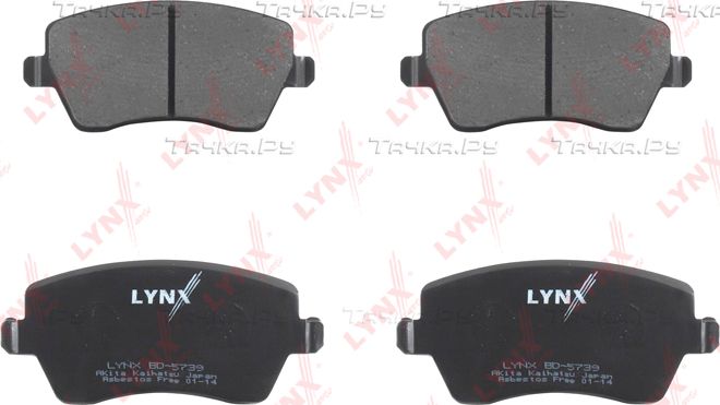 Тормозные колодки LYNXauto передние для Renault Logan II 2007-2026. Артикул BD-5739