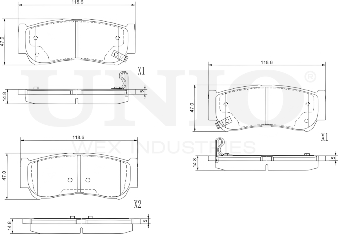 Колодки тормозные диск. задние Hyundai Santa Fe II 05-, H-1/Starex 01-, H-1 01- (Unio). Артикул BRP-20251