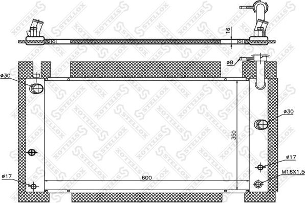 Радиатор охлаждения двигателя Stellox для Toyota Prius II (XW20) 2003-2009. Артикул 10-26333-SX