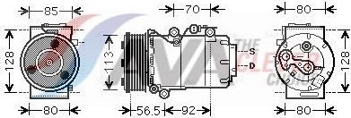 Компрессор кондиционера AVA ** CLEVER FIT ** для Ford C-MAX I 2005-2010. Артикул FDAK497
