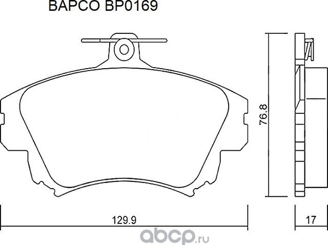 Колодки тормозные дисковые BP0169 передние, комплект, (Bapco) Bapco. Артикул BP0169