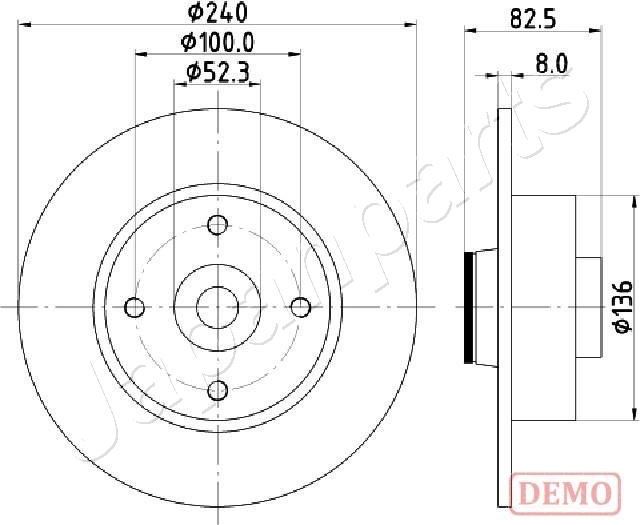 Тормозной диск Japanparts. Артикул DP-0712C