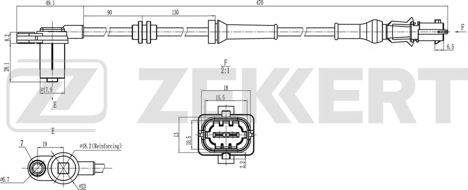 Датчик ABS Zekkert. Артикул SE-6203