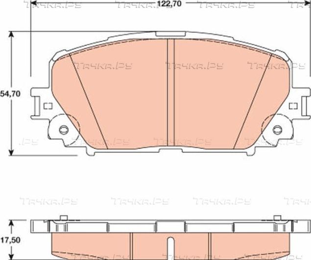 Тормозные колодки TRW передние для Toyota Ractis I 2005-2010. Артикул GDB3460