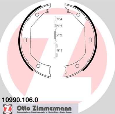 Тормозные колодки (стояночная тормозная система) Zimmermann. Артикул 10990.106.0