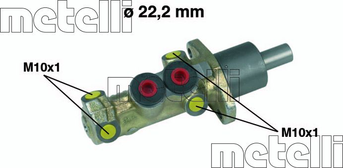 Тормозной цилиндр главный Metelli (Чугун). Артикул 05-0198