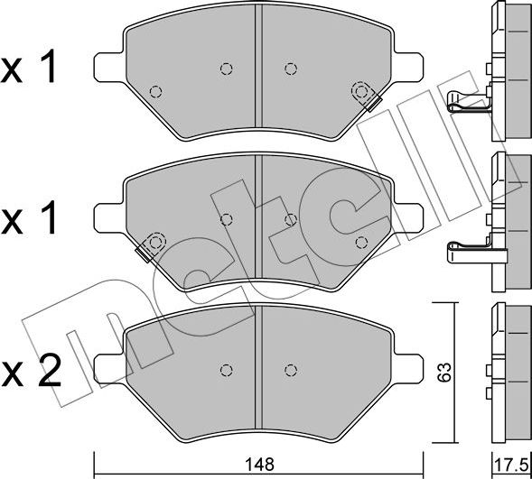 Тормозные колодки Metelli передние для Chery Tiggo 7 I 2016-2026. Артикул 22-1286-0
