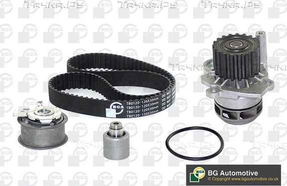 Помпа (водяной насос) с комплектом ремня ГРМ BGA для Volkswagen Golf V 2003-2008. Артикул TB0120CPK-3