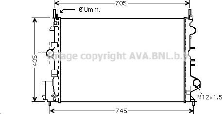 Радиатор охлаждения двигателя AVA для Fiat Croma II 2005-2011. Артикул OLA2462