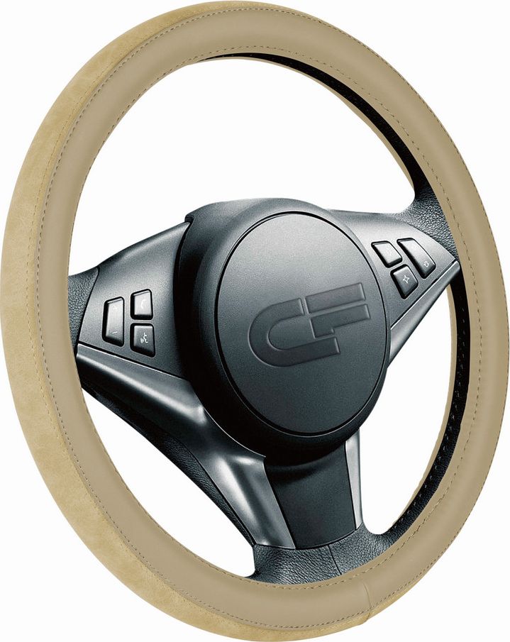 Оплётка на руль CarFashion Flip (размер M, экокожа, цвет БЕЖЕВЫЙ/БЕЖЕВЫЙ/БЕЖЕВЫЙ). Артикул 31314