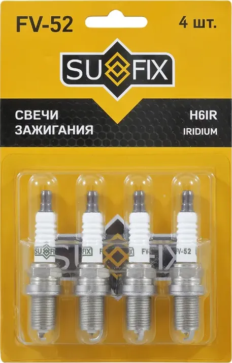 Свеча зажигания (Iridium + Nickel) (Sufix). Артикул FV52