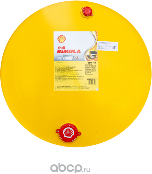 МОТОРНОЕ МАСЛО SHELL RIMULA R4 L 15W-40 БОЧ. 209 Л. Артикул 550047252