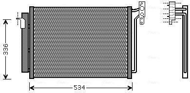 Радиатор кондиционера (конденсатор) AVA (алюминий) для BMW X5 I (E53) 2000-2006. Артикул BW5281D