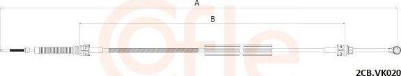 Трос переключения передач КПП Cofle. Артикул 92.2CB.VK020