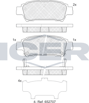 Тормозные колодки Icer. Артикул 181608