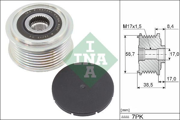 Муфта генератора обгонная Ina для Ford Ranger III 2015-2015. Артикул 535 0318 10