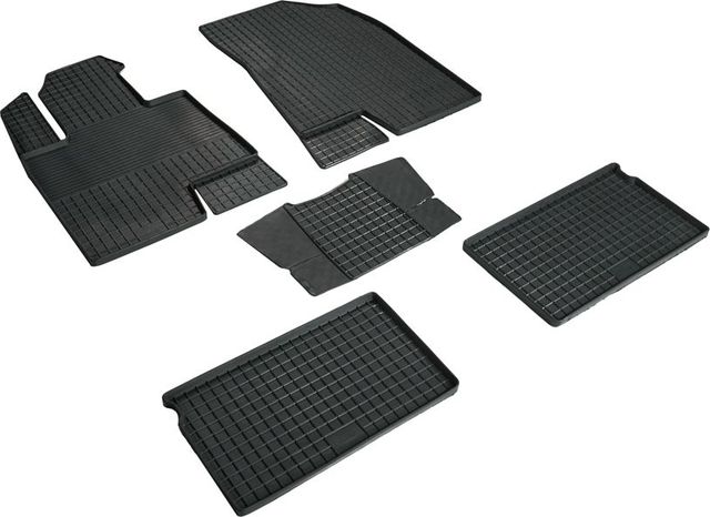 Коврики резиновые Seintex с узором сетка для салона Changan UNI-V 2022-2026. Артикул 99245