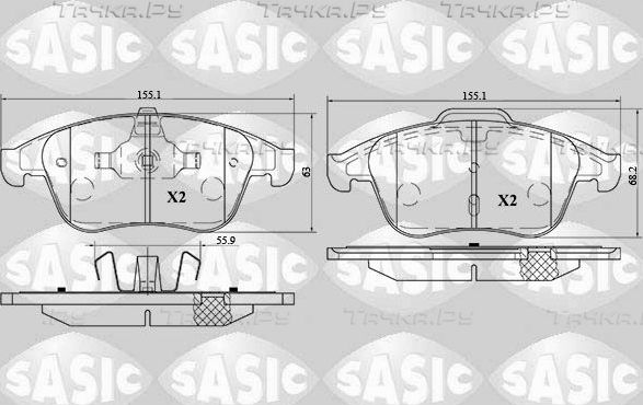 Тормозные колодки Sasic передние для Renault Megane IV 2010-2026. Артикул 6214026