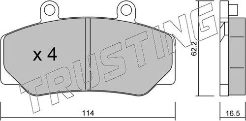 Тормозные колодки Trusting передние для Volvo 940 1990-1998. Артикул 077.0