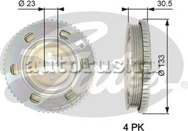 Ременный шкив, коленчатый вал (Gates). Артикул TVD1051
