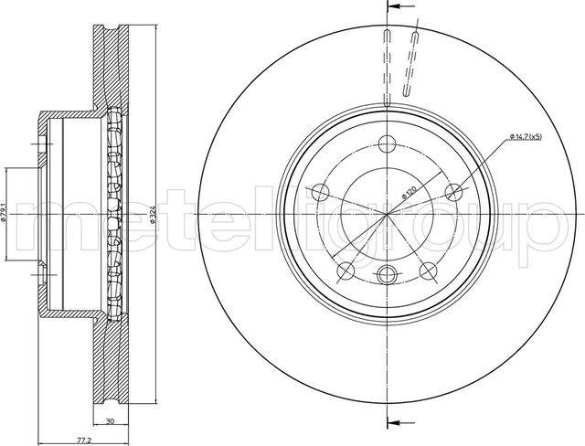 Тормозной диск Metelli. Артикул 23-0805C