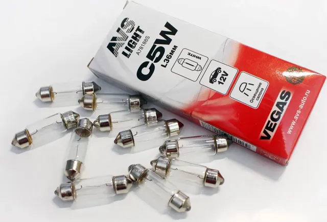 Лампа C5W 12V/5W 36мм. (к-т 10 шт.) AVS. Артикул A78188S