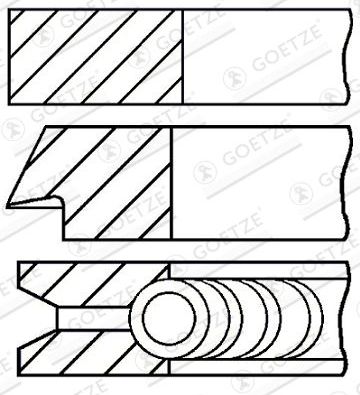 Поршневые кольца Goetze Engine для BMW 7 IV (E65/E66) 2003-2008. Артикул 08-425300-00