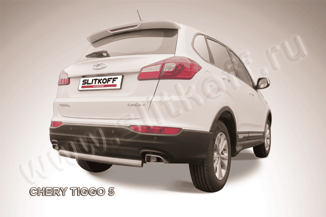 Защита Slitkoff заднего бампера d57 для Chery Tiggo 5 2014-2020. Артикул CT5-010
