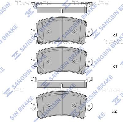 Тормозные колодки Sangsin Hi-Q. Артикул SP2692