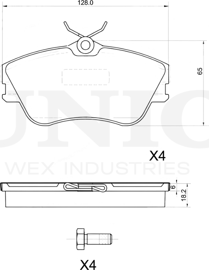 Колодки тормозные дисковые, комплект (Unio). Артикул BRP-20426