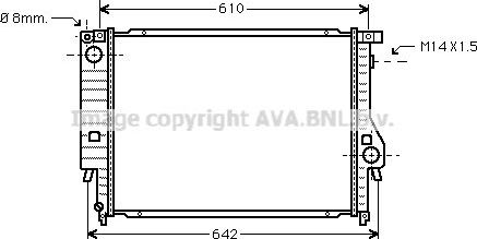 Радиатор охлаждения двигателя AVA. Артикул BW2047