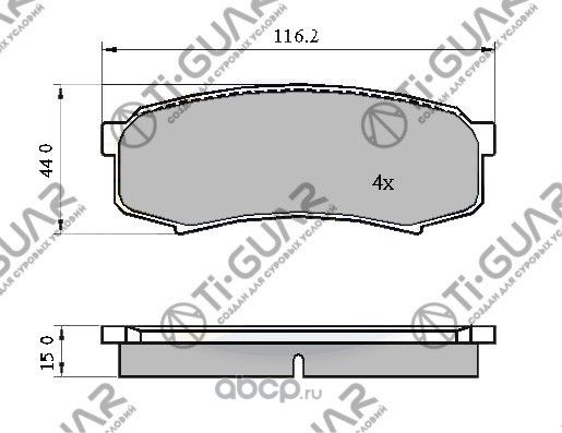 Тормозные колодки (TI-Guar). Артикул TG337