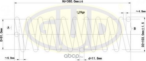 Пружина подвески G.U.D.. Артикул GCS208407