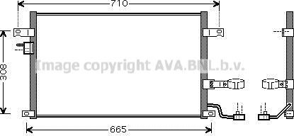 Радиатор кондиционера (конденсатор) AVA (алюминий). Артикул DW5056D