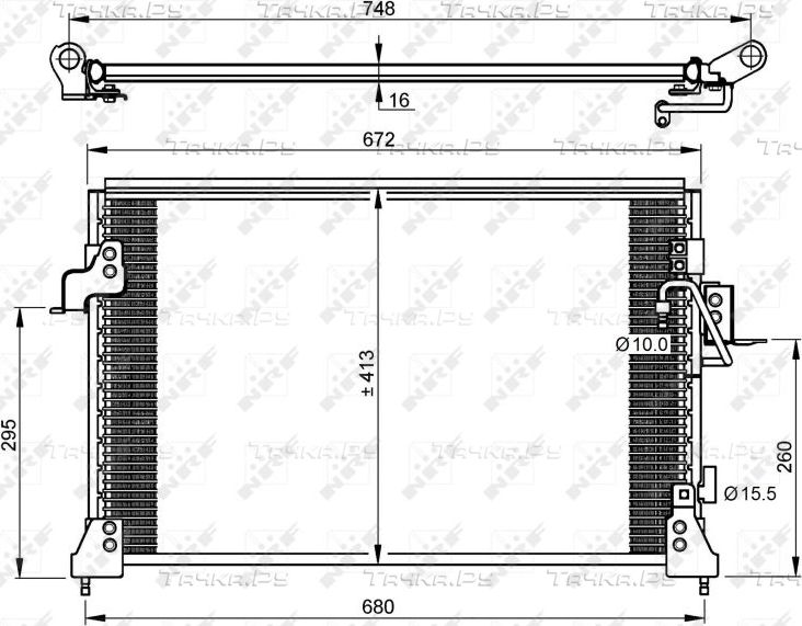 Радиатор кондиционера (конденсатор) NRF EASY FIT для Land Rover Discovery II 1998-2004. Артикул 35754